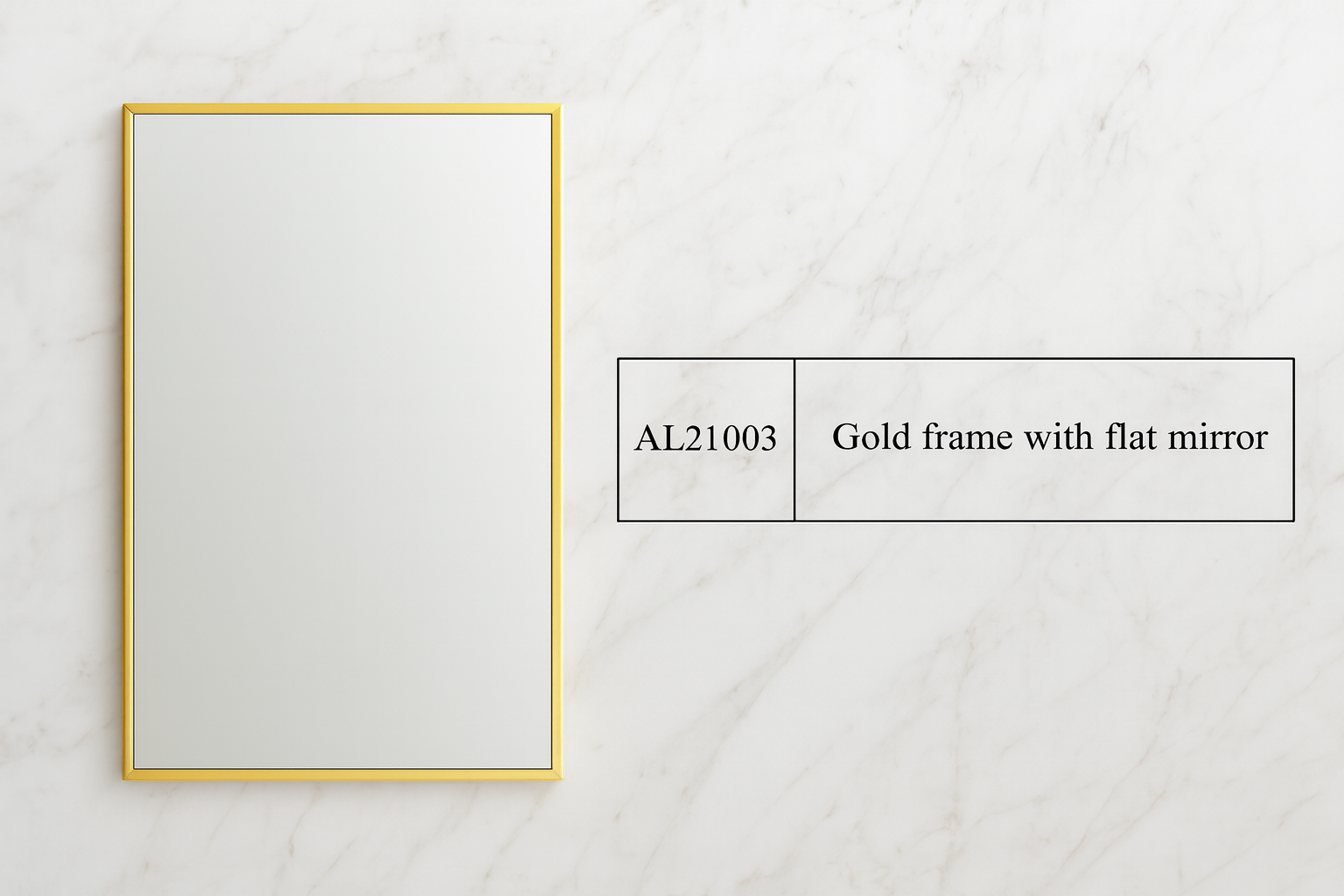 Gold Frame with Flat Mirror "GoldLine Classic – simple and elegant"